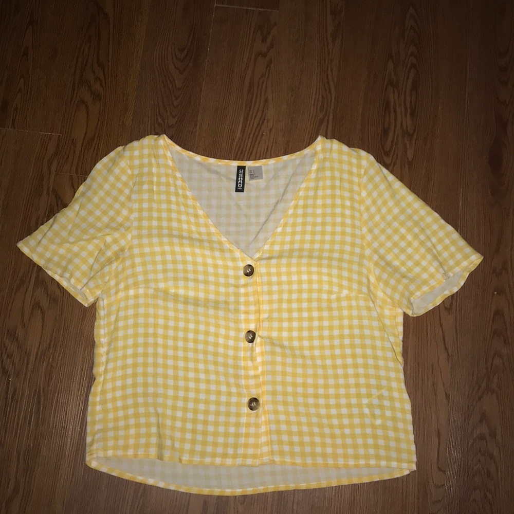 H&M  yellow plaid shirt